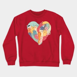 Heart Shaped Cats Crewneck Sweatshirt